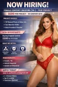 NOW HIRING FEMALE CONTENT CREATORS 18 PLUS